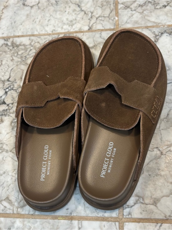 Project Cloud 100% Genuine Leather Womens Clogs Memory Foam Mule Sz 8  Tan main image 7